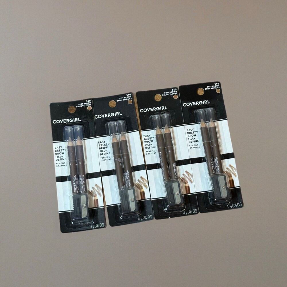COVERGIRL Easy Breezy Brow Pencil Soft Brown 510 Bundle of 4 | New